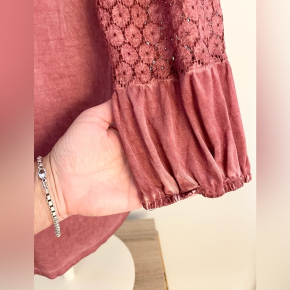 Como Vintage *Like New* Women's Rose Long Sleeve Peasant Top Poet | Size XL - Picture 6 of 12